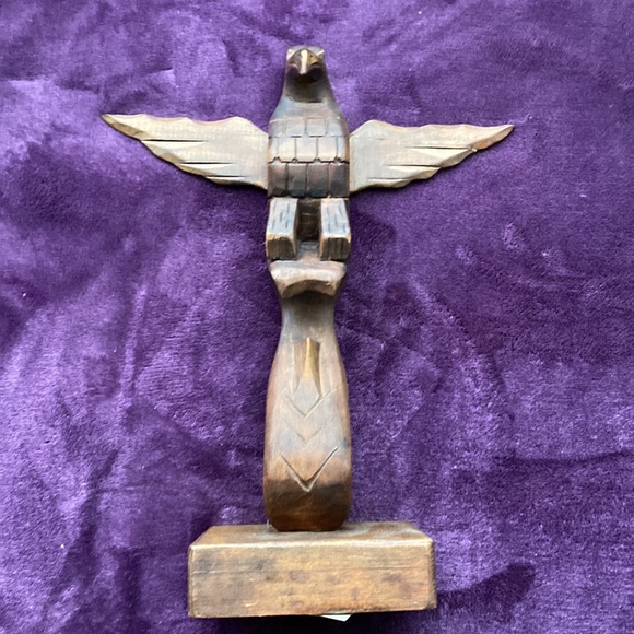 Hand Carved Wooden Totem Pole - Picture 2 of 4